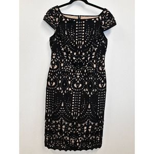 White House Black Market: Black Midi Dress